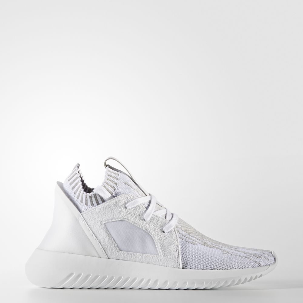 Adidas Tubular Defiant Primeknit - Originals γυναικεια - Ασπρα/Γκρι,Μέγεθος: EU 36 – 54 2/3 (683KXNJ